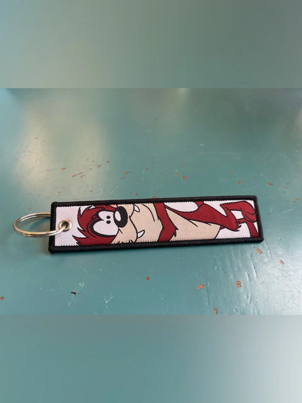Warner Bros Looney Tunes Taz Tasmanian Devil Embroidered Double Sided Keychain